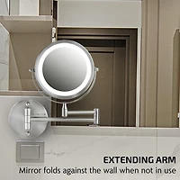 Ovente Wall Mounted 7X Magnification Makeup Mirror