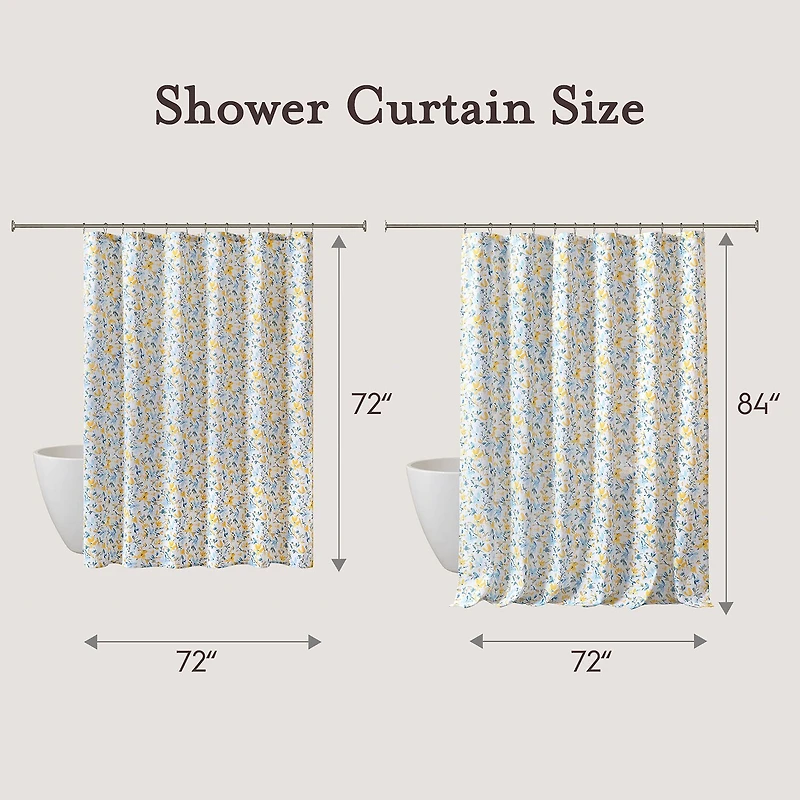 Laura Ashley Nora Floral Print Cotton Shower Curtain
