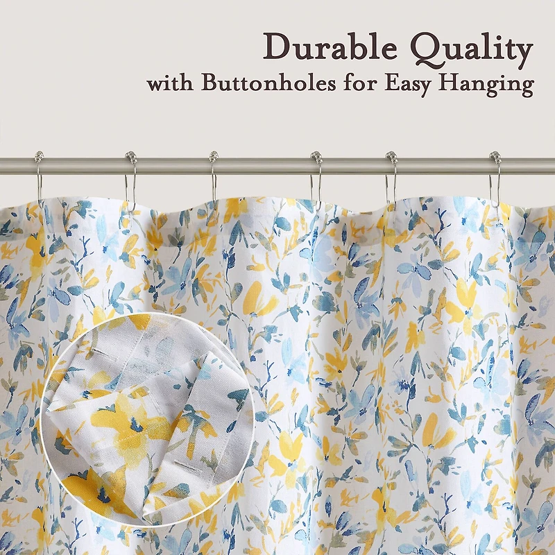 Laura Ashley Nora Floral Print Cotton Shower Curtain