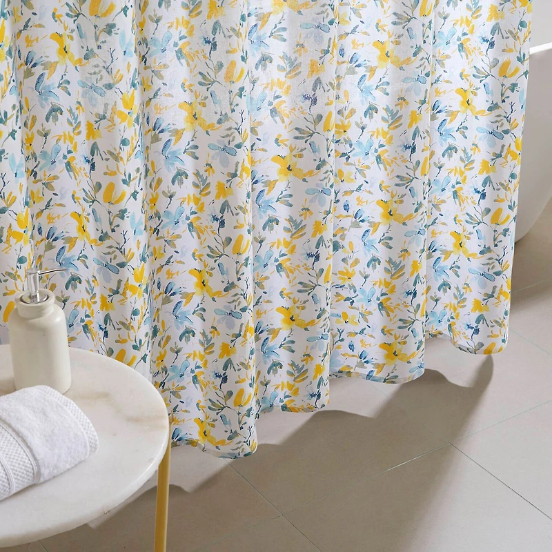 Laura Ashley Nora Floral Print Cotton Shower Curtain