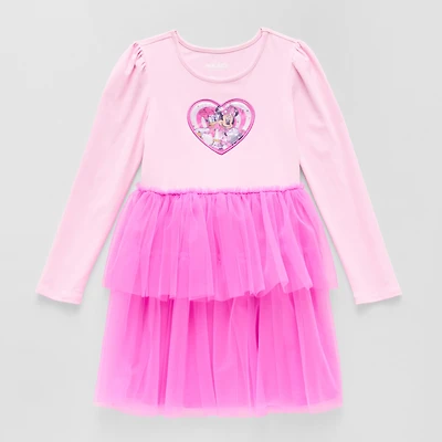 Disney Collection Little & Big Kid Girls Long Sleeve Daisy Duck Minnie Mouse Tutu Dress