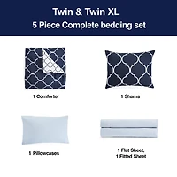 Home Expressions Nora Ogee Complete Bedding Set with Sheets