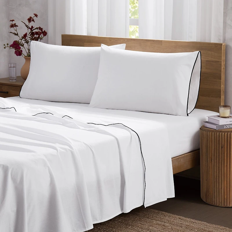 Brooklyn Loom Merrowed Edge Cotton Deep Pocket Sheet Set