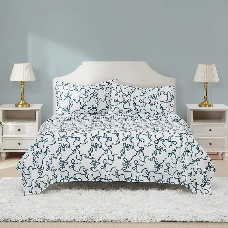 Truly Soft Printed Bow Sheet Set