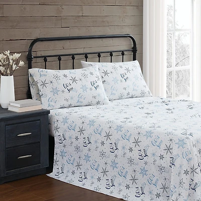 Truly Soft Let It Snow Flannel Sheet Set