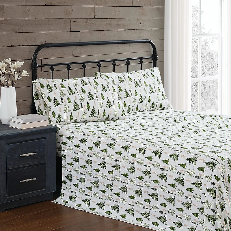Truly Soft Trees Flannel Sheet Set