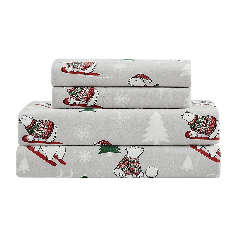 Truly Soft Polar Bears Flannel Sheet Set