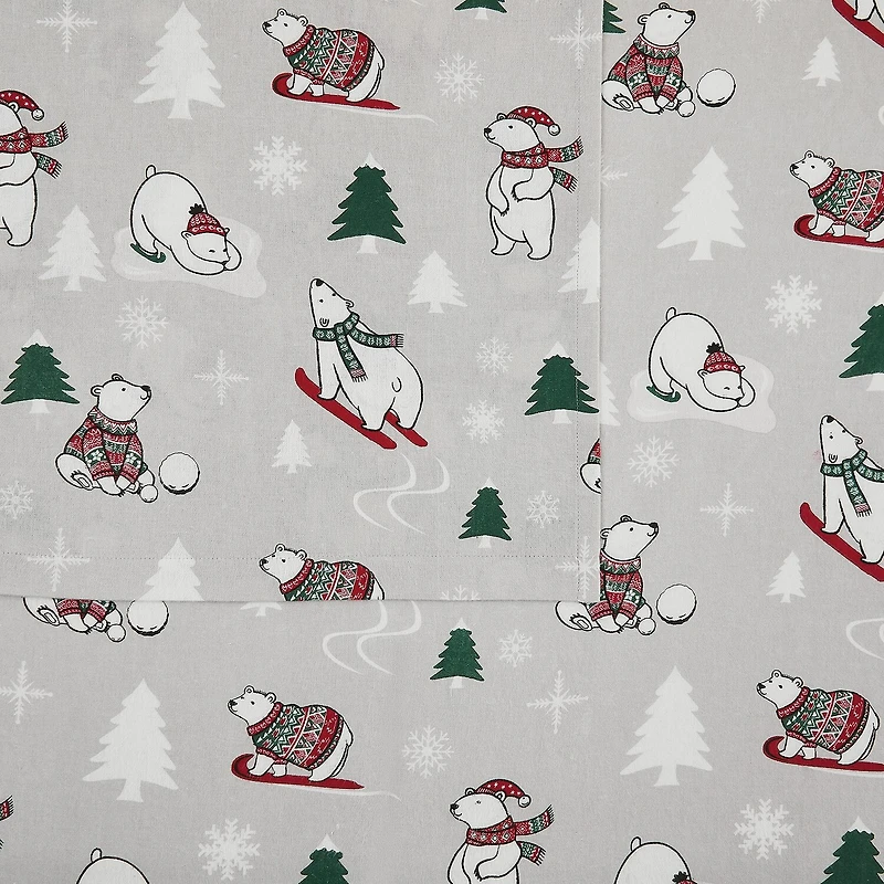 Truly Soft Polar Bears Flannel Sheet Set