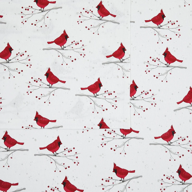 Truly Soft Cardinals Flannel Sheet Set