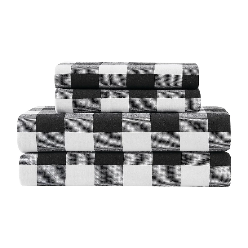 Truly Soft Buffalo Check Flannel Sheet Set