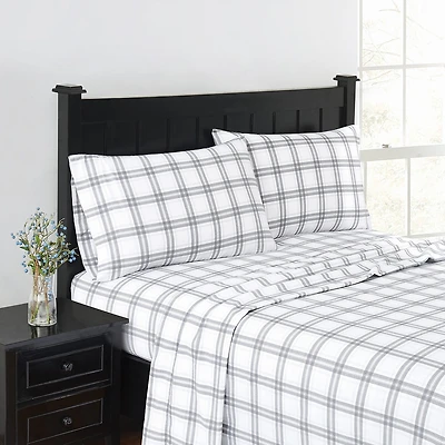 London Fog Plaid Flannel Sheet Set