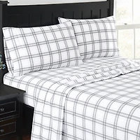 London Fog Plaid Flannel Sheet Set