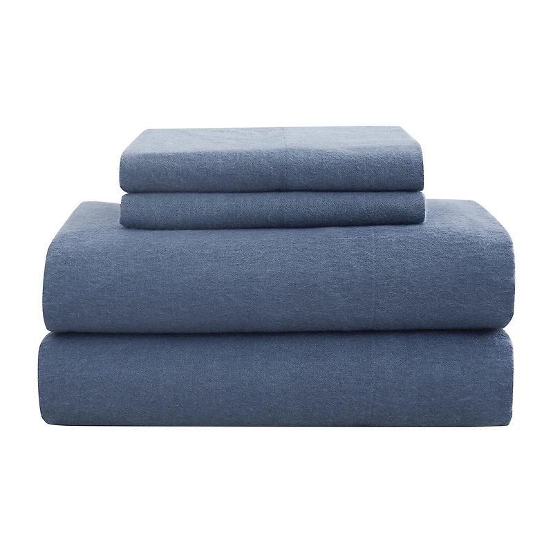 London Fog Solid Flannel Sheet Set