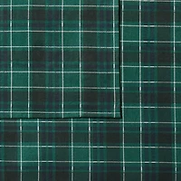 London Fog Green Plaid Flannel Sheet Set