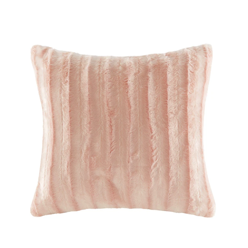 Madison Park York Faux Fur Square Throw Pillow