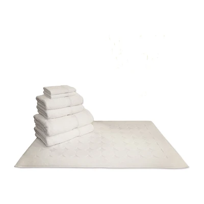 Linum Home Textiles Terry 7-pc Towel and Geometric Tubmat Set