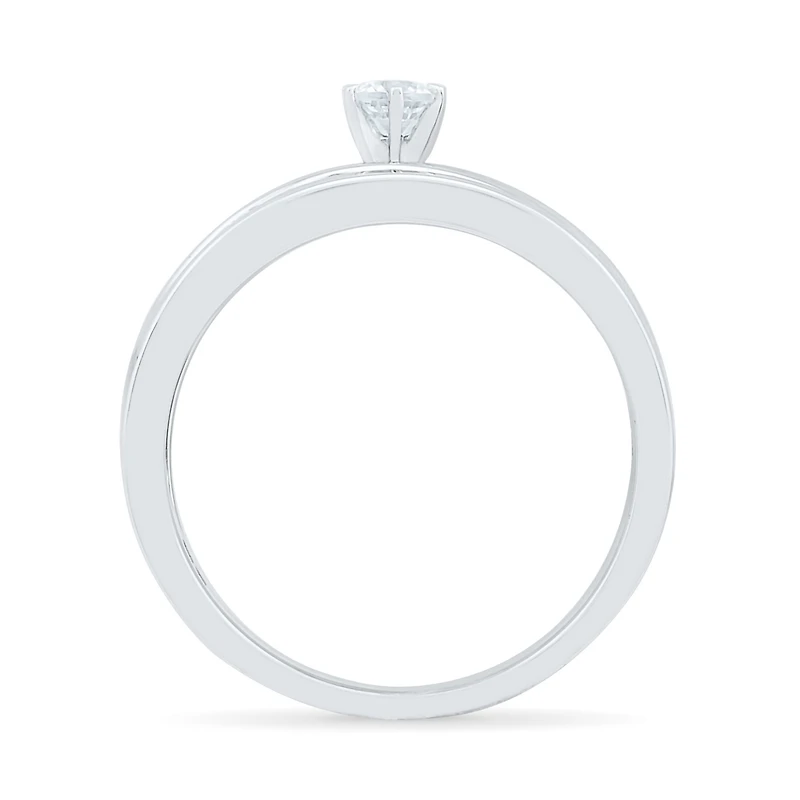 Womens 1/4 CT. T.W. Natural White Diamond Sterling Silver Round Side Stone Bridal Set