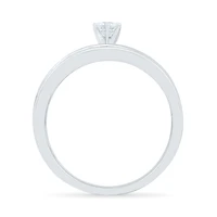 Womens 1/4 CT. T.W. Natural White Diamond Sterling Silver Round Side Stone Bridal Set
