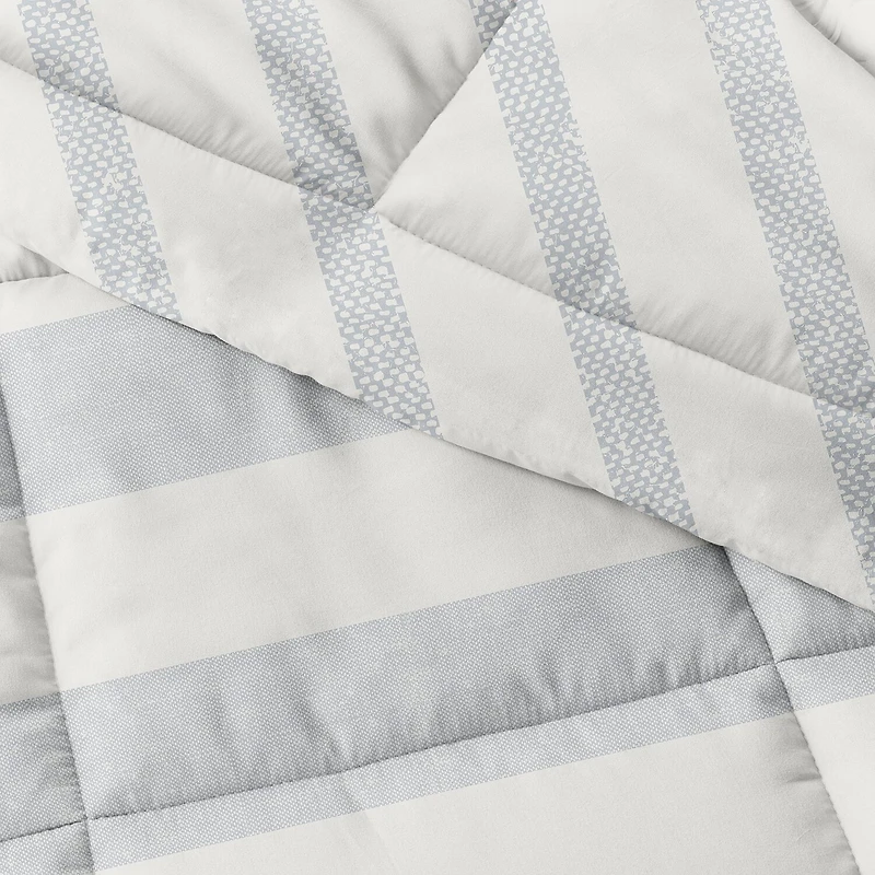 Casual Comfort Premium Down Alternative Distressed Stripe Reversible Comforter Set