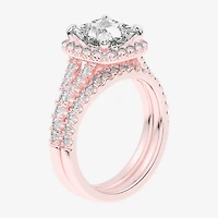 G-H / Si1-Si2) Womens / CT. T.W. Lab Grown White Diamond 14K Gold Side Stone Halo Bridal Set