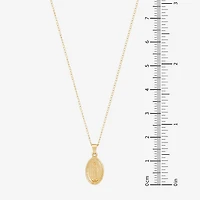 Miraculous Medal Girls 14K Gold Oval 13 Inch Pendant Necklace