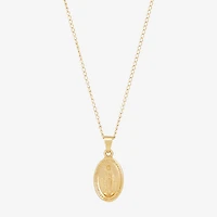 Miraculous Medal Girls 14K Gold Oval 13 Inch Pendant Necklace