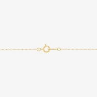 Girls White Diamond 14K Gold Cross 13 Inch Pendant Necklace