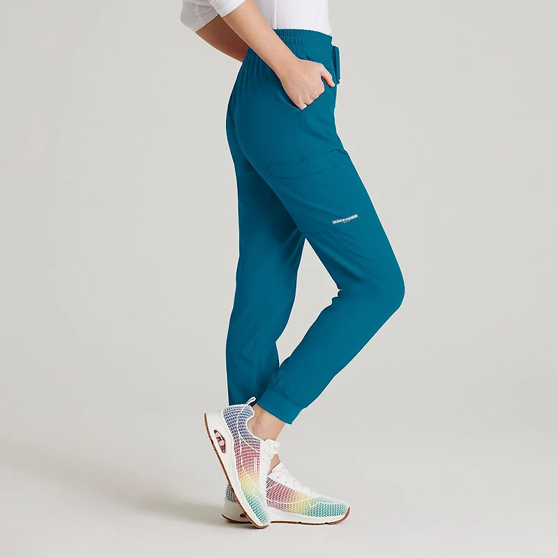 Skechers Skp552 Theory 4-Pocket Mid-Rise Jogger Womens Plus Tall Stretch Fabric Moisture Wicking Scrub Pant