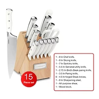 Cuisinart® Classic 15-pc. White Triple Rivet Knife Block Set