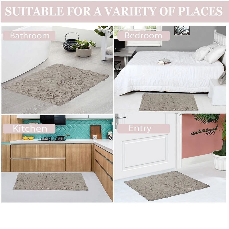 Home Weavers Inc Bellflower Quick Dry 21X34 Inch Bath Rug