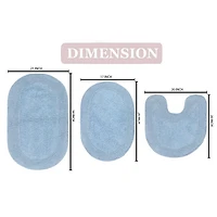 Home Weavers Inc Double Ruffle 3-pc. Quick Dry Bath Rug Set