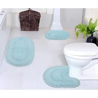 Home Weavers Inc Hampton Crochet 3-pc. Reversible Bath Rug Set
