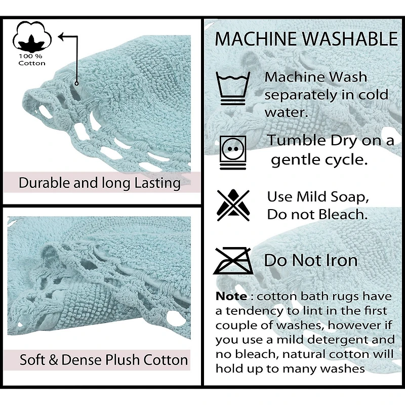 Home Weavers Inc Hampton Crochet 3-pc. Reversible Bath Rug Set