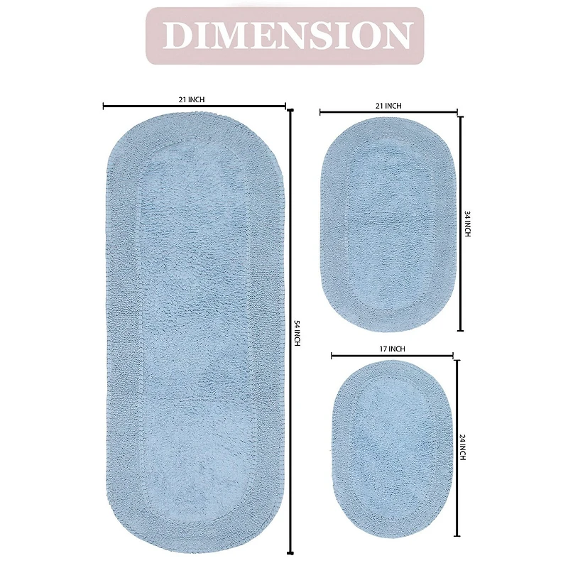 Home Weavers Inc Double Ruffle 3-pc. Quick Dry Bath Rug Set