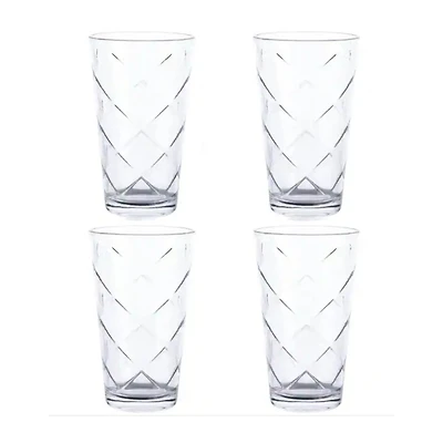 Gibson Home Lattice 4-pc. Glass Tumbler Set