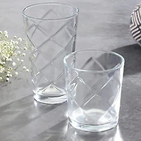 Gibson Home Lattice 4-pc. Double Old-Fashioned Glass Set
