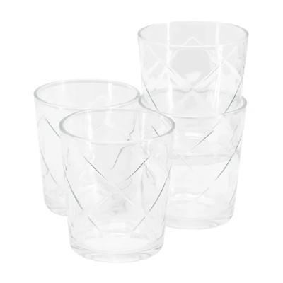 Gibson Home Lattice 4-pc. Double Old-Fashioned Glass Set