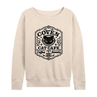 Coven Cat Cafe Womens Round Neck Long Sleeve Regular Fit Graphic T-Shirt