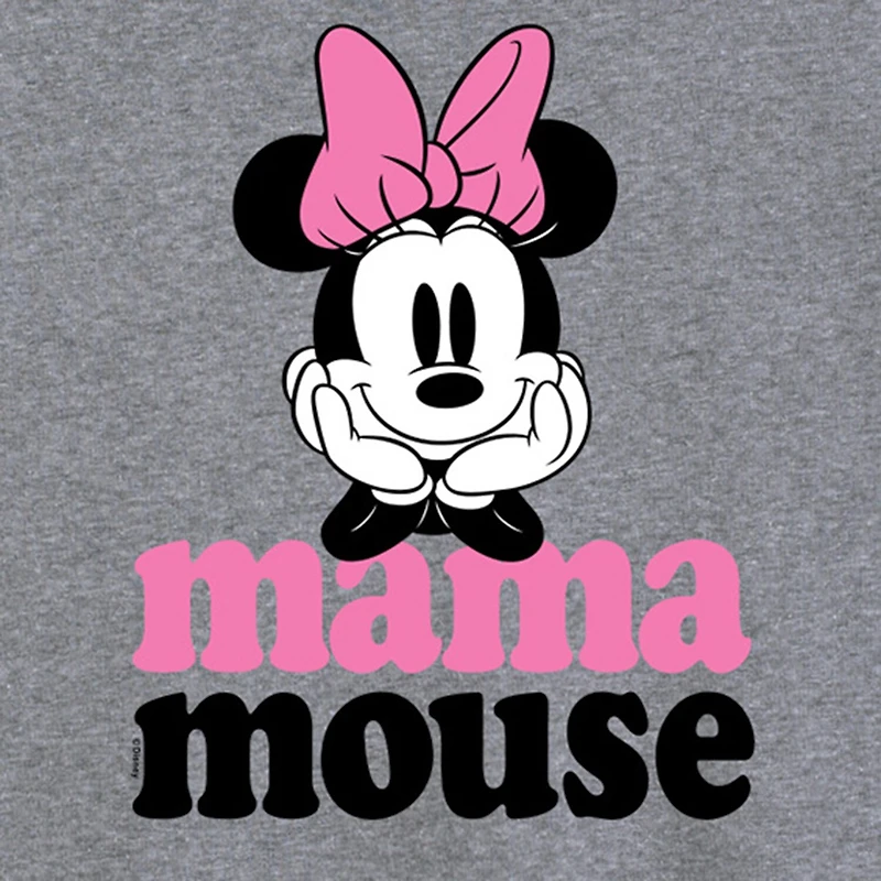 Mom Mouse Womens Crew Neck Short Sleeve Regular Fit Mickey Graphic T-Shirt