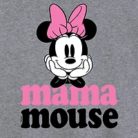 Mom Mouse Womens Crew Neck Short Sleeve Regular Fit Mickey Graphic T-Shirt