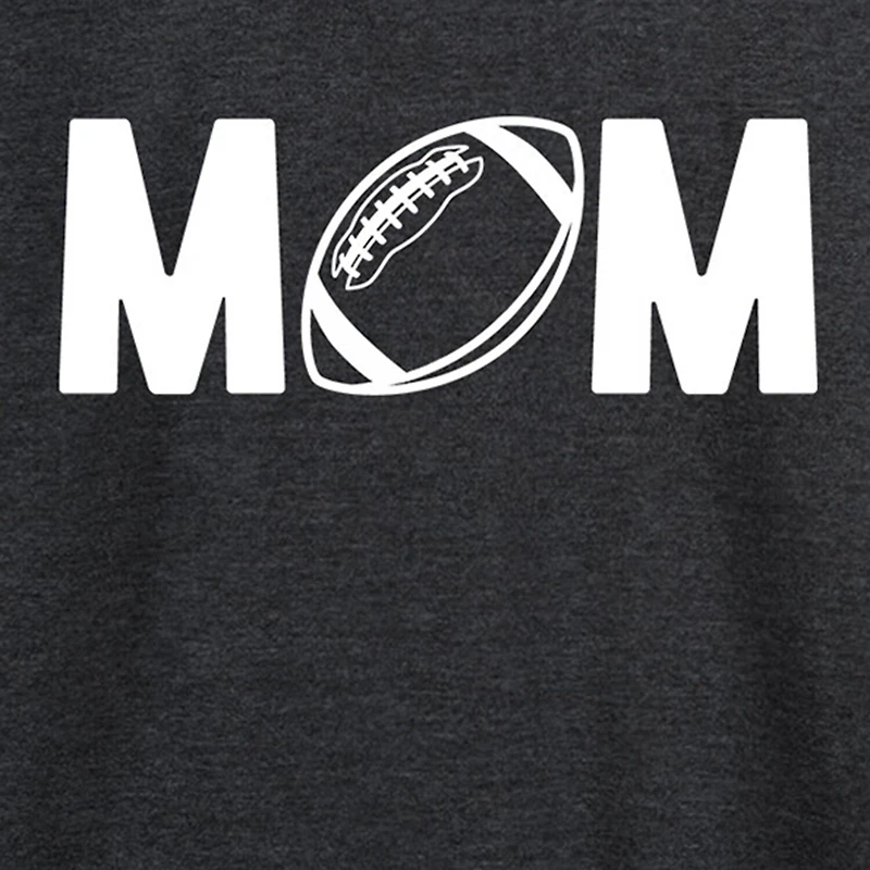 Mom Football Womens Scoop Neck Long Sleeve Regular Fit Graphic T-Shirt