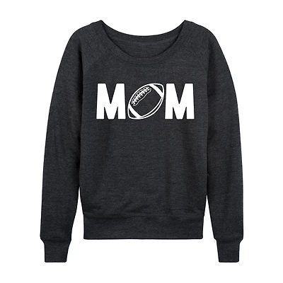 Mom Football Womens Scoop Neck Long Sleeve Regular Fit Graphic T-Shirt