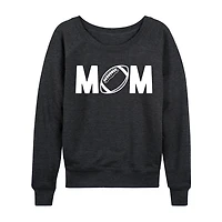 Mom Football Womens Scoop Neck Long Sleeve Regular Fit Graphic T-Shirt