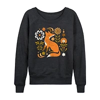 Autumn Fox Womens Round Neck Long Sleeve Regular Fit Graphic T-Shirt