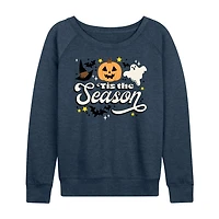 Tis The Season Fall Womens Boat Neck Long Sleeve Regular Fit Graphic T-Shirt