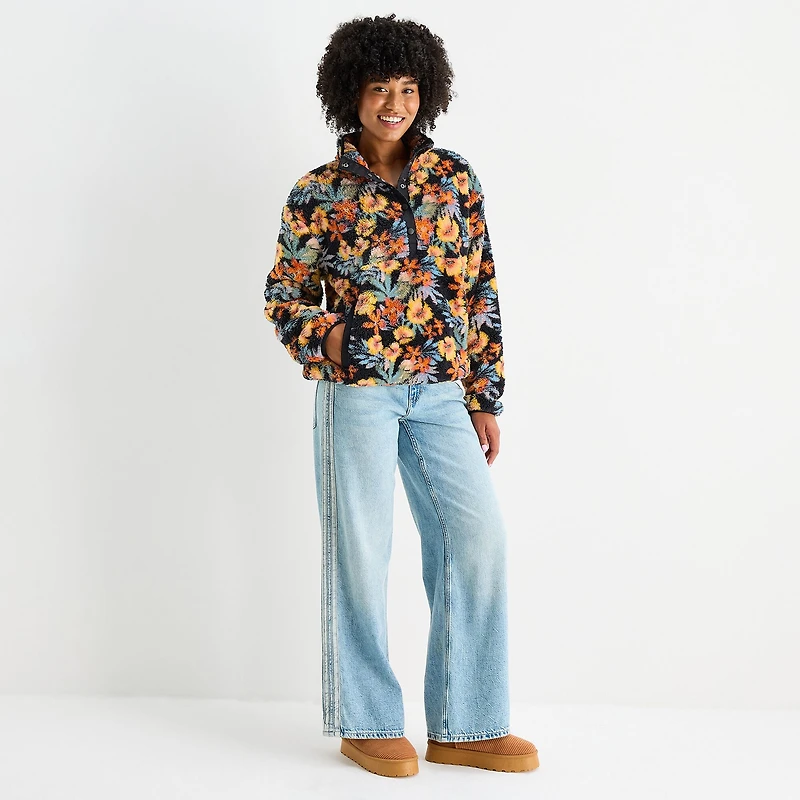 Hurley Womens Juniors Long Sleeve Quarter-Zip Pullover