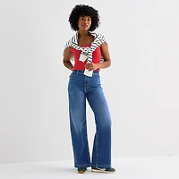 Arizona Womens Juniors Highest Rise Wide Leg Jean
