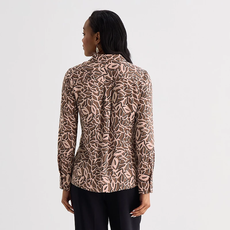 Liz Claiborne Womens Fitted Long Sleeve Regular Fit Button-Down Shirt