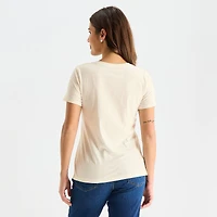 St. John's Bay Womens Crew Neck Short Sleeve Regular Fit Graphic T-Shirt