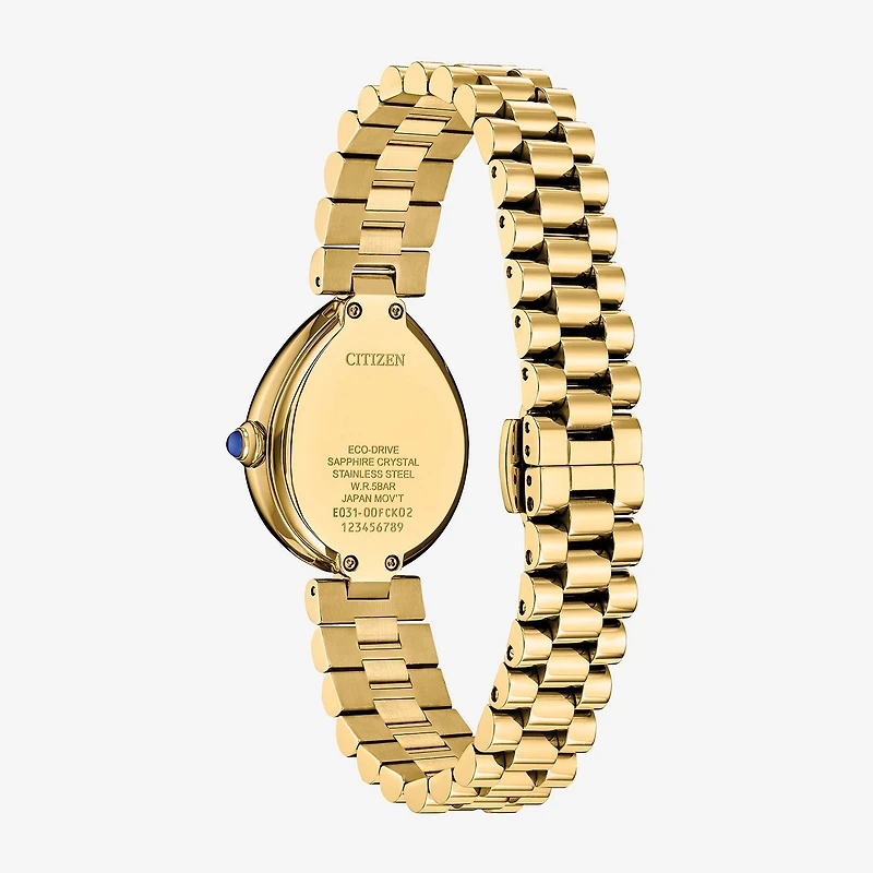 Citizen Womens Gold Tone Stainless Steel Bracelet Watch Em1202-50p